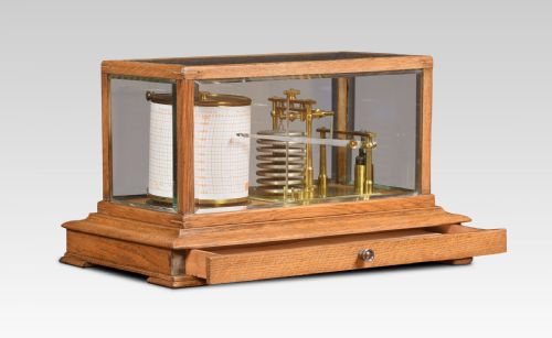 fig 1. Oak cased barograph