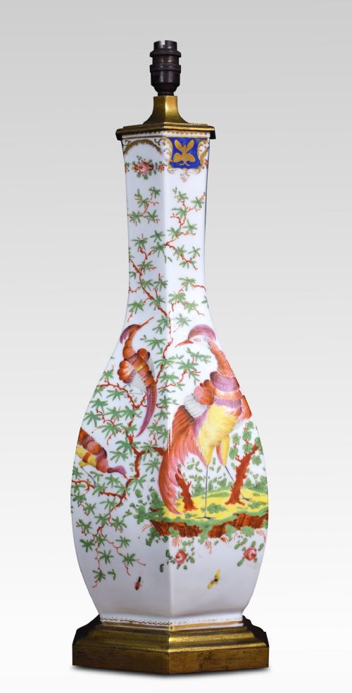 Large 19th Century Porcelain Lamp