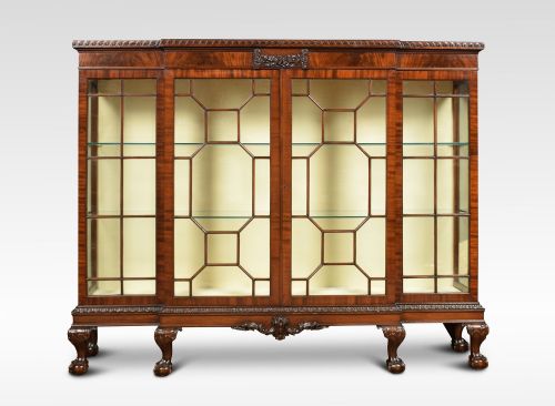 Chippendale Revival Mahogany Breakfront Cabinet