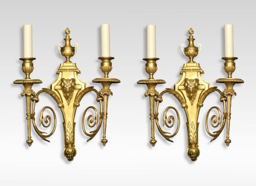 Pair of 19th Century French Gilded Bronze Wall Lights