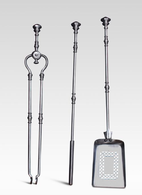 Polished Steel Triple Companion Fire Toolset