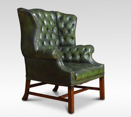 Leather Upholstered Wingback Armchair