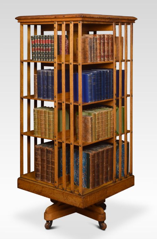 Large Oak Revolving Bookcase