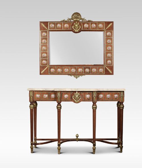 Louis XVI Revival Console Table and Mirror by H & L Epstein