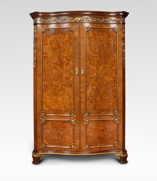 Serpentine Fronted Maple and Co Walnut Wardrobe
