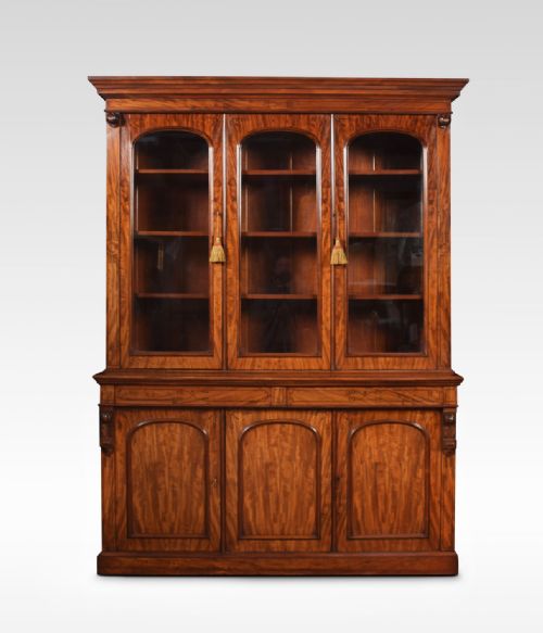 19th Century  Figured Mahogany Library Bookcase