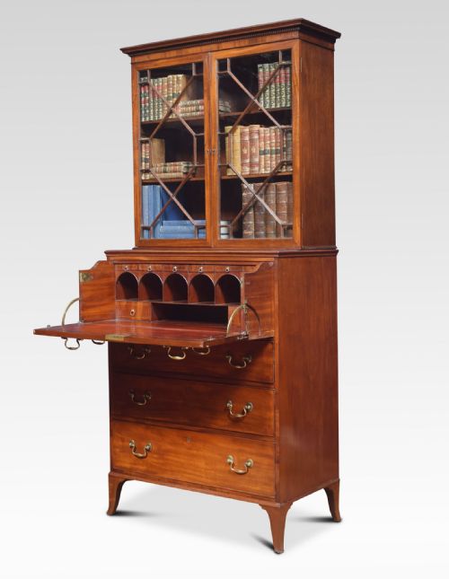 George III Mahogany Secretaire Bookcase