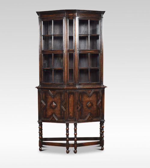 Jacobean Style Oak Display Cabinet