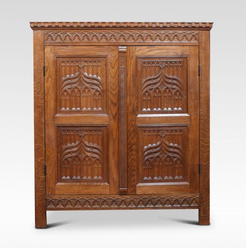 Gothic Revival Carved Cupboard