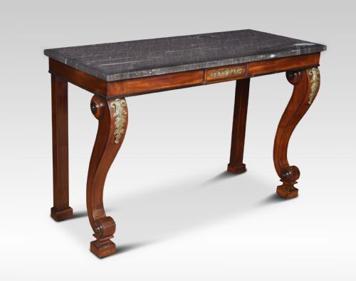 Empire Mahogany and Marble Topped Console Table