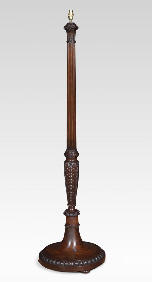 Carved Mahogany Standard Lamp