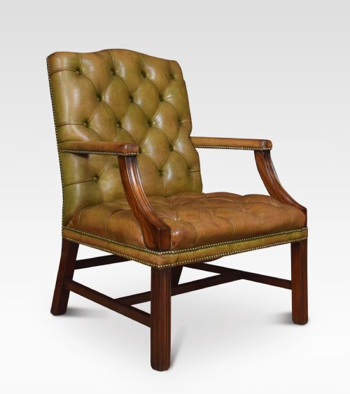 Georgian Style Leather Gainsborough Library Chair