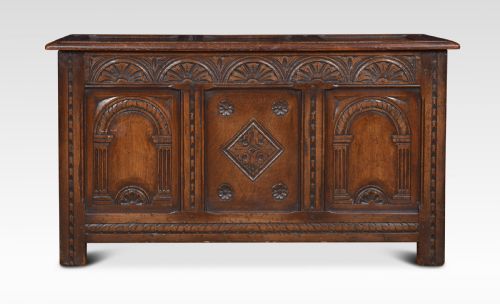 Oak Carved Coffer Chest