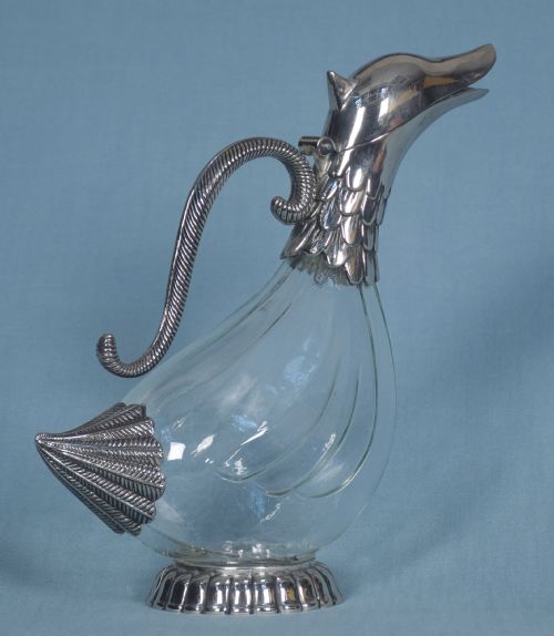 Silver Plated and Glass Claret Jug