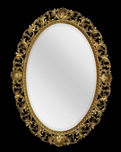 Large Oval Florentine Gilt Wall Mirror