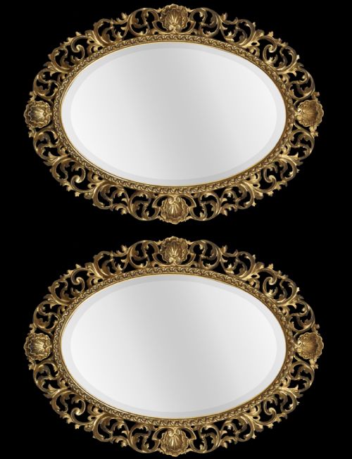 Pair of Oval Florentine Gilt Wall Mirrors