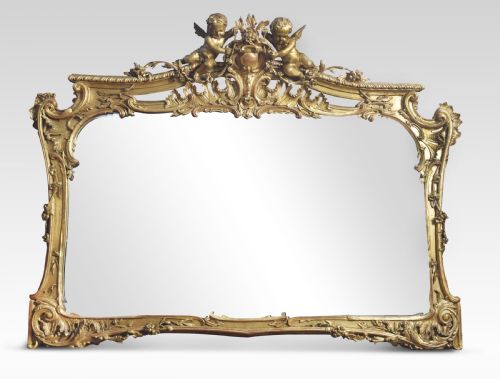 Large Gilt Overmantel Mirror