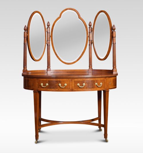 Mahogany Inlaid Oval Dressing Table