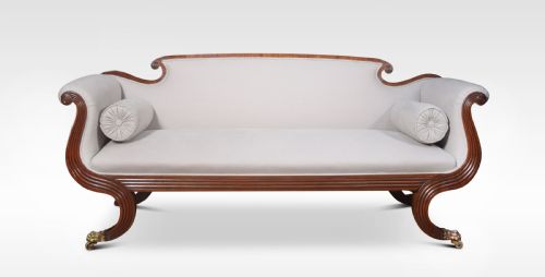 Mahogany Scroll End Settee