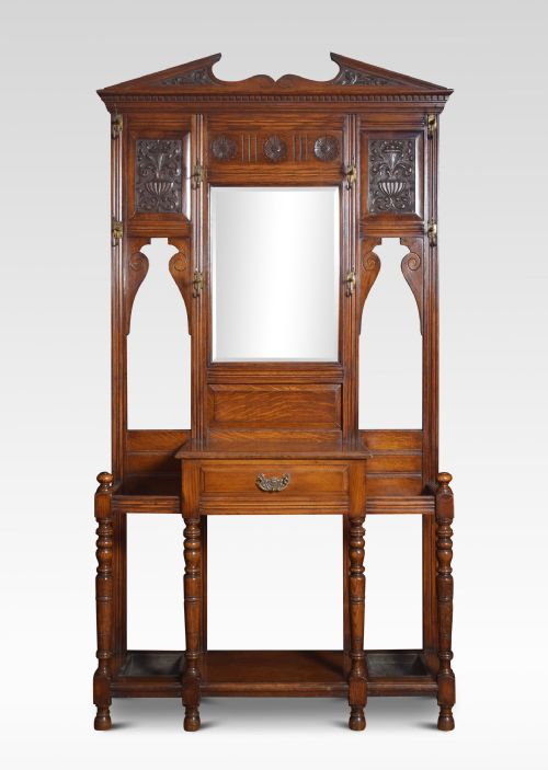 19th Century Carved Oak Hall Stand