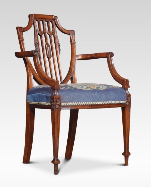 19th Century Hepplewhite Design Mahogany Armchair
