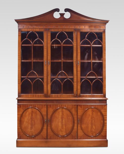 Mahogany Three Door Library Bookcase