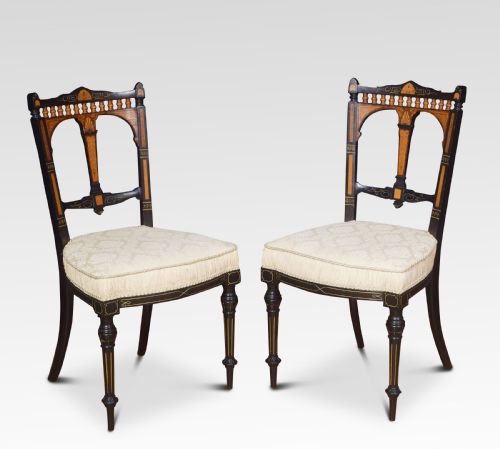 Pair of Aesthetic Movement Ebonies Side Chairs