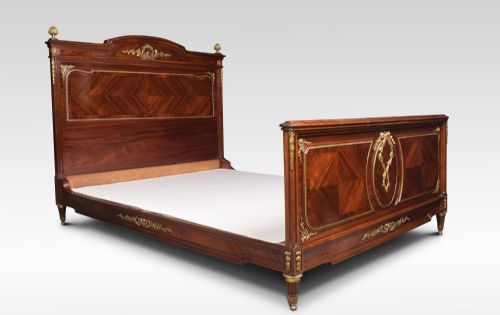 19th Century French Mahogany Double Bed
