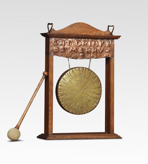 Arts & Crafts Oak and Copper Dinner Gong