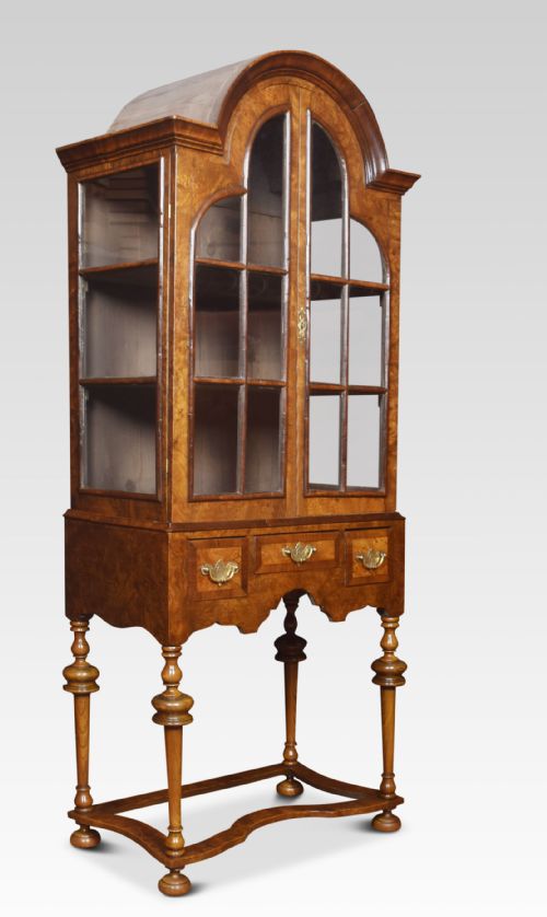 Walnut Queen Ann Style Display Cabinet