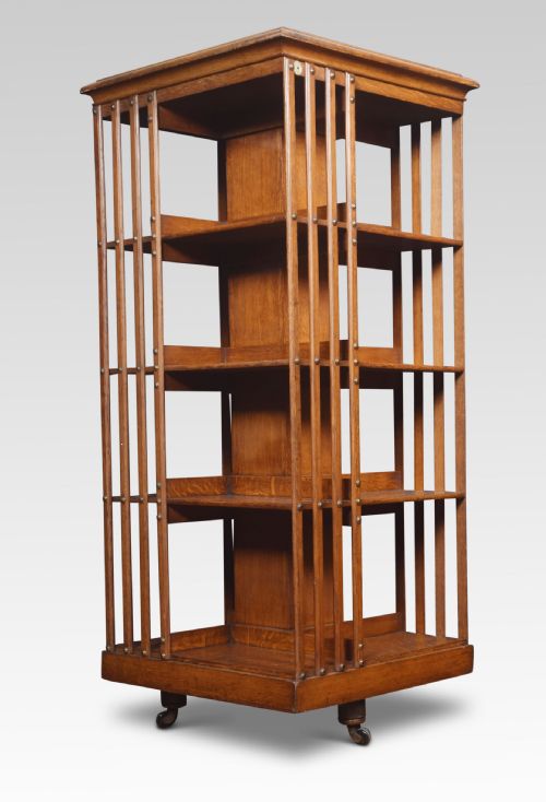 Large Oak Revolving Bookcase