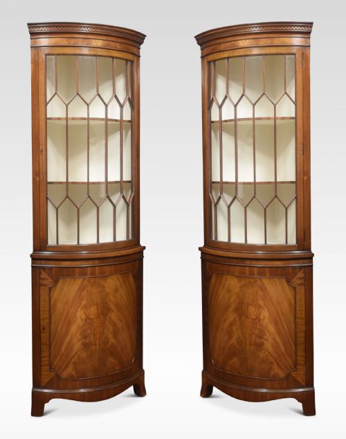 Pair of George III Style Mahogany Corner Cabinets
