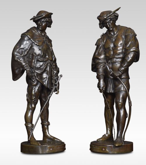 Emile Louis Picault Pair of Bronze Figures of Soldiers