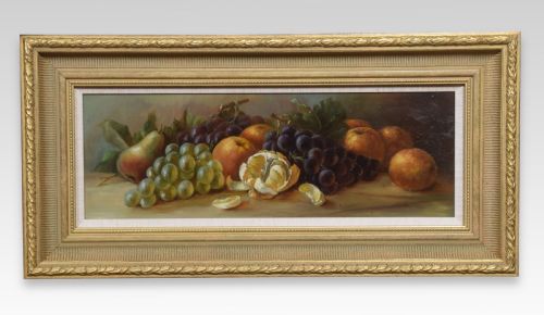 Oil on Board Framed Still Life of Fruit
