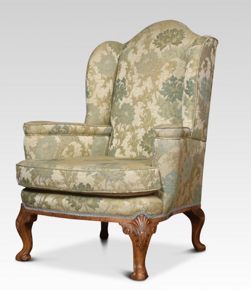 Queen Ann Style Wing Armchair