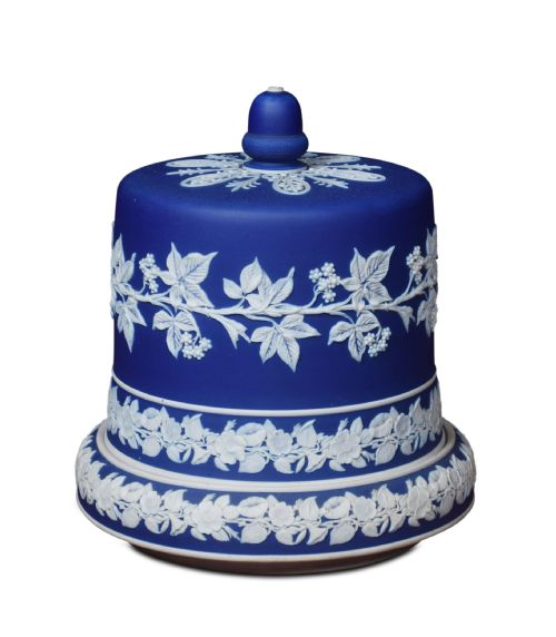 Wedgwood Blue and White Jasperware Cheese Dish