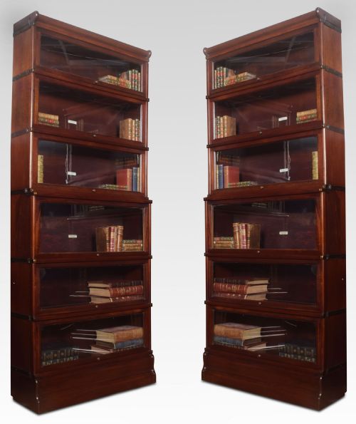 Pair of Mahogany Globe Wernicke Six Section Bookcases