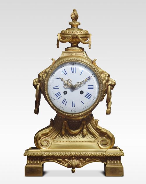 Late 19th Century French Gilt Metal Mantel Clock