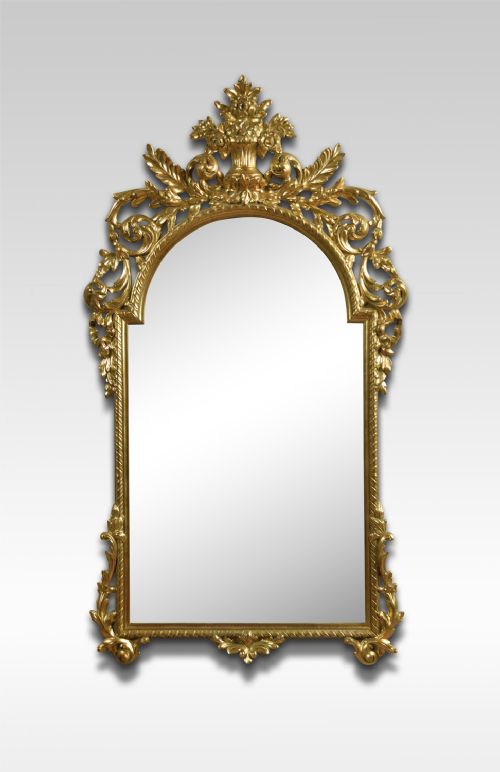Large Baroque Style Giltwood Wall Mirror