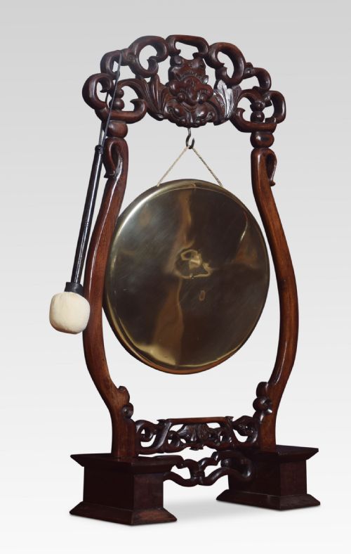 Chinese Hardwood Framed Dinner Gong