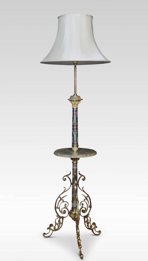 Champleve and Green Onyx Standard Lamp
