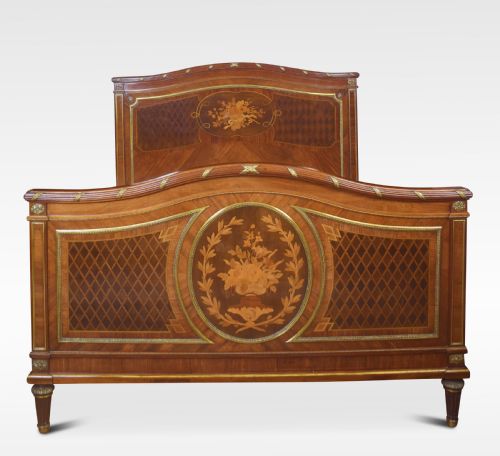 Mahogany Marquetry Inlaid Double Bed