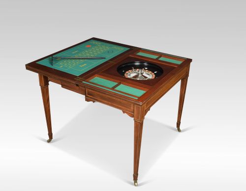 Mahogany Inlaid Roulette Games Table
