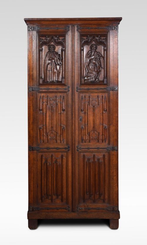 Gothic Oak Two Door Cupboard