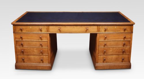 Large Oak Pedestal Desk