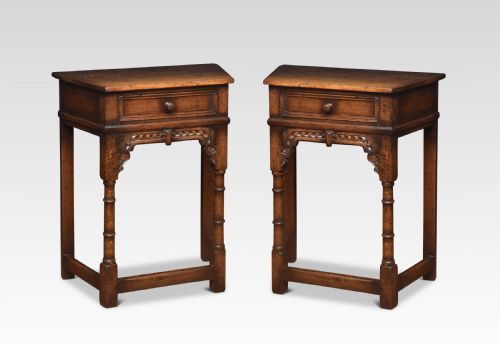Pair of 17th Century Style Oak Side Tables