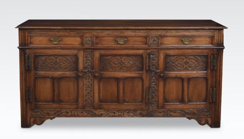Jacobean Style Oak Three Drawer Dresser Base