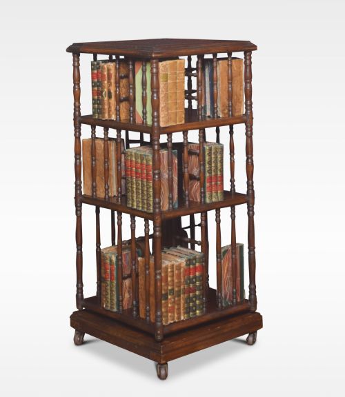 Walnut Revolving Bookcase