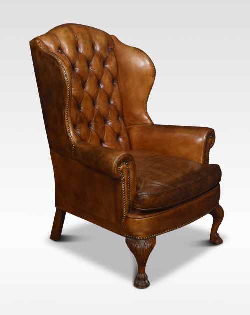 Georgian Style Leather Wingback Armchair