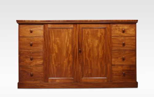 Mahogany Low Linen Press by Holland and Sons